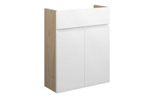Clarence 500mm Slim Basin Unit - White Gloss (Oak Cab)